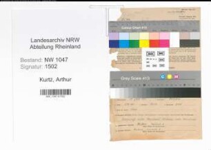 Entnazifizierung Arthur Kurtz , geb. 19.06.1895 (Angestellter)