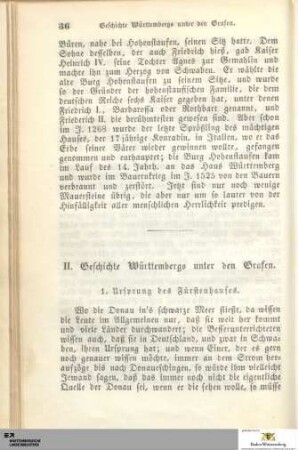 II. Geschichte Wirtembergs unter den Grafen