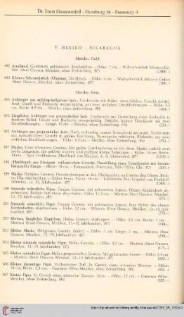 V. Mexiko - Nicaragua (Nr. 492 - 560)