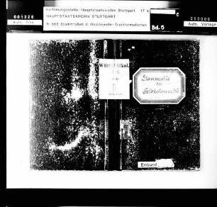 Stammrolle der Feldkolonne Nr. 50 der Reichswehr-Trainformation