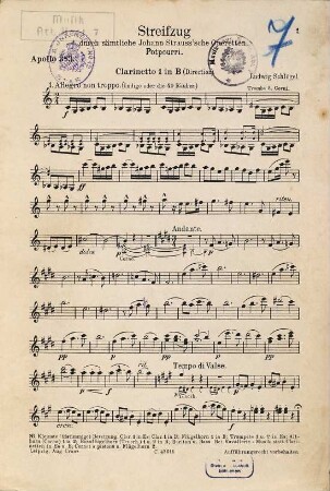Streifzug durch sämtliche Johann-Strauss'sche Operetten : Potpourri