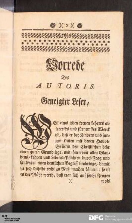 Vorrede Des AUTORIS.