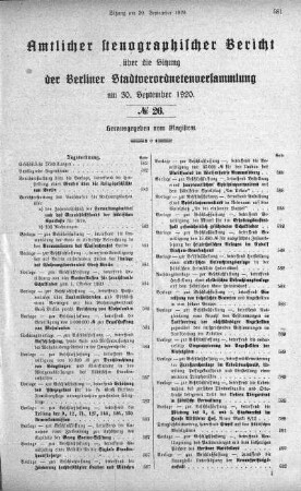 No. 26, 30. September 1920