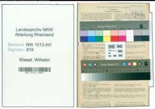 Entnazifizierung Wilhelm Wiesel , geb. 02.10.1912 (Arbeiter)