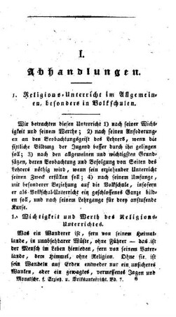 Religions-Unterricht im Allgemeinen, besonders in Volkschulen
