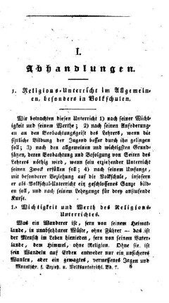 Religions-Unterricht im Allgemeinen, besonders in Volkschulen