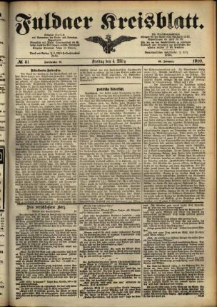 Ausgabe vom Freitag, den 04. März 1910.