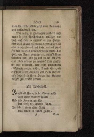 Die Wohlthat.