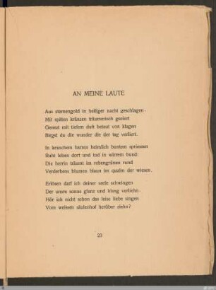 An meine Laute