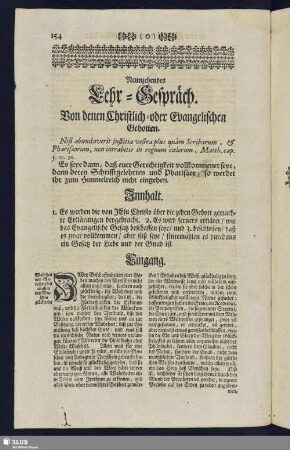 Neunzehendes Lehr-Gespräch. Von denen Christlich- oder Evangelischen Gebotten