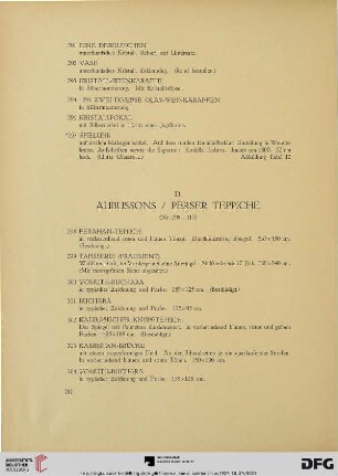 D. Aubussons / Perser Teppiche (Nr. 298-317)