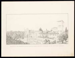 Gärtnerhaus im Schloss Charlottenhof, Potsdam: Perspektivische Ansicht vom Punkt A im Grundriss (aus: Sammlung Architektonischer Entwürfe, Berlin 1858)