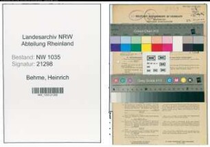 Entnazifizierung Heinrich Behme , geb. 23.08.1893 (Bergbauangestellter)