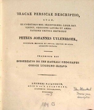 Iracae Persicae descriptio