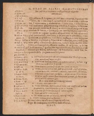 II. Ordo De Sacris Quaestionibus hoc iudicio, a contrariis consequentis, et adiunctis antecedentis.