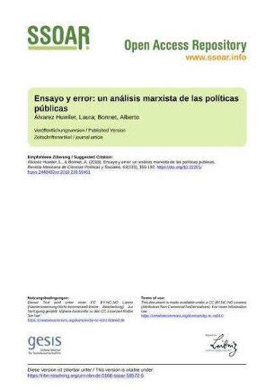 Ensayo y error: un análisis marxista de las políticas públicas