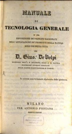 Manuale di Tecnologia generale
