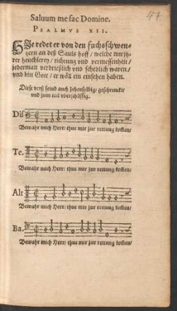 Salvum me fac Domine. Psalmus XII.