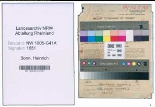Entnazifizierung Heinrich Bonn , geb. 04.01.1888 (Polizeibeamter)