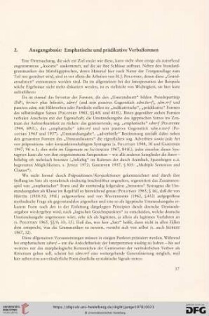 2. Ausgangsbasis: Empathische und prädikative Verbalformen