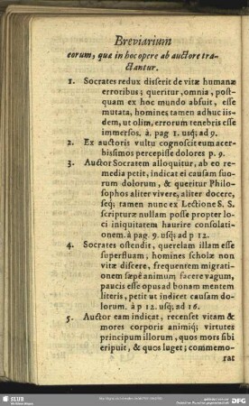 Breviarium eorum, quae in hoc opere ab auctore tractantur
