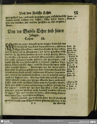 Von des Babsts Lehre und seiner Jünger. Caput 28.