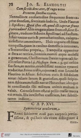 Cap. XVI.: Symmetria Oculorum