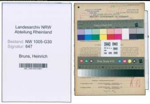Entnazifizierung Heinrich Bruns , geb. 29.08.1899 (Unternehmer)