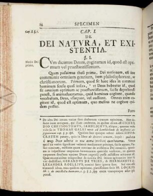Cap. I. De Dei Natura, Et Existentia.