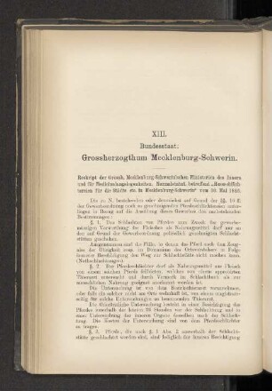 XIII. Bundesstaat: Grossherzogthum Mecklenburg-Schwerin.