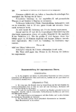 Zusammenstellung der angenommenen Thesen : [Protokolle der Verhandlungen]