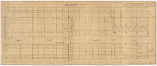 Hochbunker 1, 2, 3 und Generator-Gebäude, Längsschnitt, Grundriss