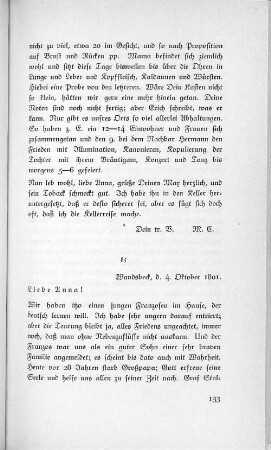 85 Wandsbeck, d. 4. Oktober 1801.