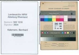 Entnazifizierung Bernhard Katemann , geb. 05.01.1890 (Landwirt)