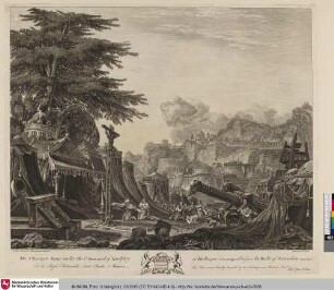 The Christian Army under the Command of Godfrey of Bulloigne encamped before the Walls of Jerusalem
