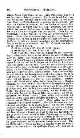 Selbsterziehung, (s. Art. Selbstbildung)