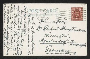 Brief von Hermann Georg Fiedler an Gerhart Hauptmann und Margarete Hauptmann