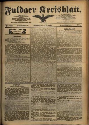 Erste Ausgabe vom Mittwoch, den 06. Dezember 1905.