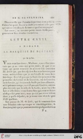 (Lettre CXXXI - CXL)
