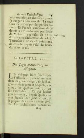 Chapitre III. Des Juges ordinaires, on déleguez.