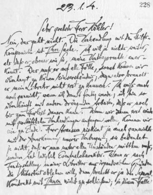 Brief an Bernhard Köhler