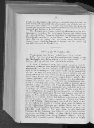 Sitzung am 30. October 1894.