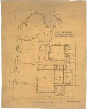 Billing, Hermann; Karlsruhe, Moltkestr.47 / Beethovenstr.; Villa Billing - Grundriss EG