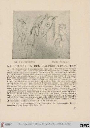 Mitteilungen der Galerie Flechtheim