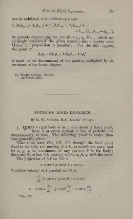 Notes on rigid dynamics.