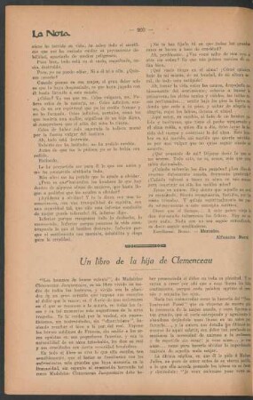 Un libro de la hija de Clemenceau