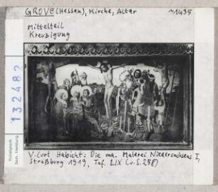 Grove, Kirche: Altarmitteltafel mit Kalvarienberg