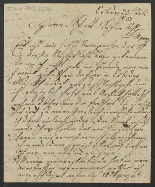 Brief an B. Schott's Söhne : 25.07.1833