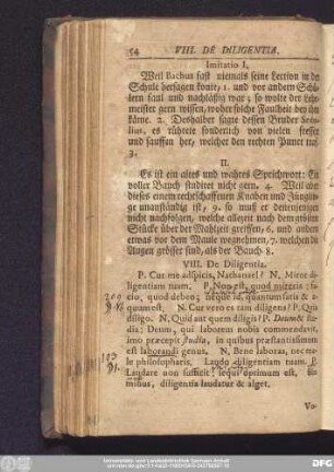 VIII. De Diligentia.
