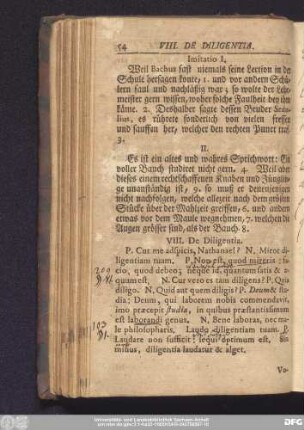VIII. De Diligentia.